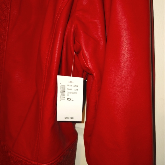 CLEO, Red Leather jacket new with tags. - Picture 3 of 5